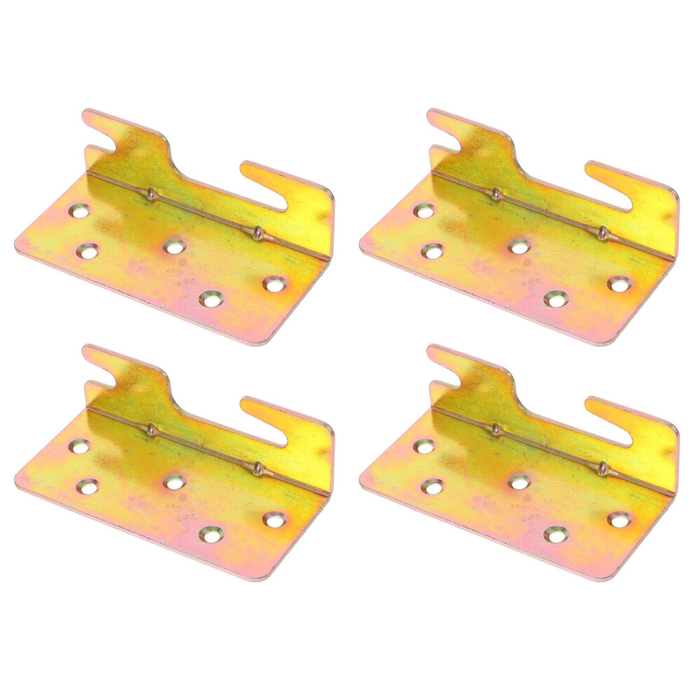 Guangmc 4Pcs Heavy Duty Universal Bed Rail Brackets Iron Hooks Connectors For Secure Wooden Bed Frame Installation 9009879518617