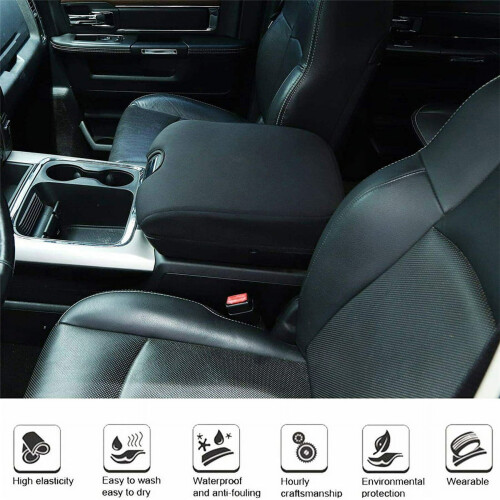 Coperchio bracciolo console centrale nero per Dodge RAM1500 2500 3500 2010-2017 1x 1