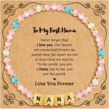 Inspirational Family Letter Bead Bracelet for Women – Gift for Granddaughter, Daughter, Mom, Sister, Wife, Niece, Aunt, Friend, Nana, Gigi –