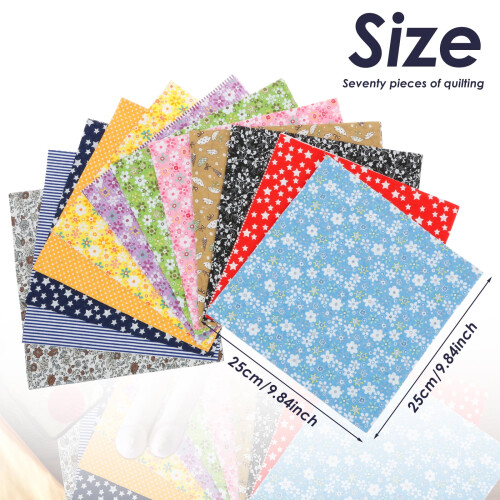 70 τεμάχια τετράγωνα patchwork μικτά τετράγωνα 9,8x9,8 ιντσών για ράψιμο Artcraft, ύφασμα 1