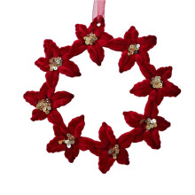 Christmas Decorations Burgundy Velvet Wreath Bow Reindeer Ornaments Christmas Tree Decorations