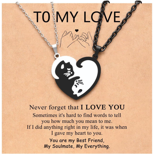 Matching Cat Necklace for Couples 1 Pair
