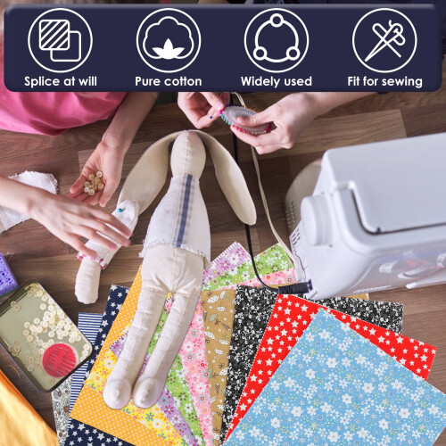 70 τεμάχια τετράγωνα patchwork μικτά τετράγωνα 9,8x9,8 ιντσών για ράψιμο Artcraft, ύφασμα 2