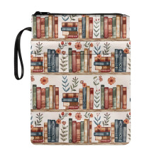 Book Lovers Gift Book Cover with Washable Lightweight Polyester for Men Class Office Pocket Reusable Zipper 11.42 x 8.66 Inch, Hibiscus Book
