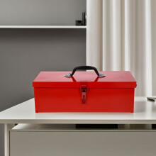 Metal Tool Box Portable Tool Storage Organizer Box With Latch Closure And Handle Small Parts Box Hardware Organizer For Home Garage Red