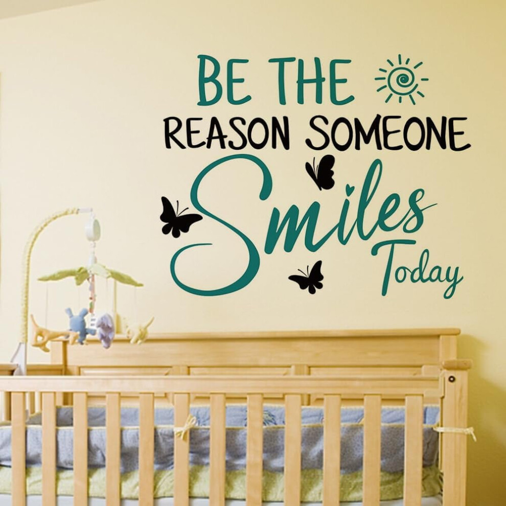 Inspirational Vinyl Wall Stickers: "Be The Reason Someone Smiles Today" Â Positive Decals For Bedroom, Living Room, Office, Classroom Â Compatible 9009879520115