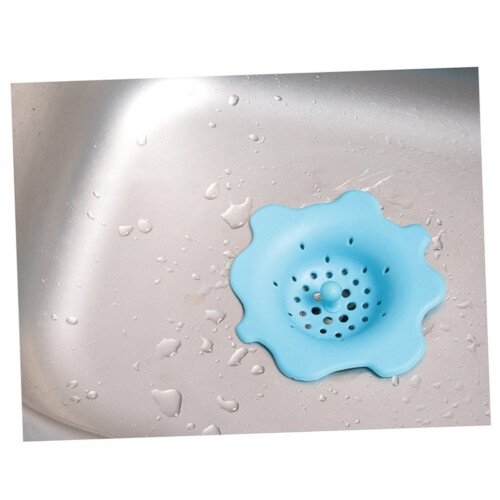 Blue Silicone Sink Strainer Durable Filter for Kitchen Bathroom Shower Drain 2