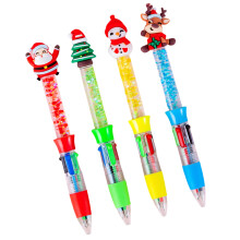 4Pcs Christmas Multicolor Pen 4-Color-in-1 Writing Pen Retractable Multicolor Pen Drift Sand Ballpoint Pen for Writing
