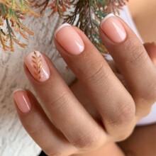 White French Tip Press-On Nails Short Square 24 Pcs