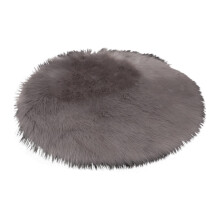 Pet Heating Mat, Small Round Thick Furry Fluffy Carpet, Pet Heating Pad USB Charging, Winter Cold Weather Heater for Cats Dogs (Dark Gray)