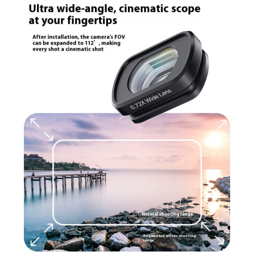 Ευρυγώνιος φακός 0,72X για DJI Pocket3 – Μαγνητικό κιτ μακροεντολών με κουτί 2