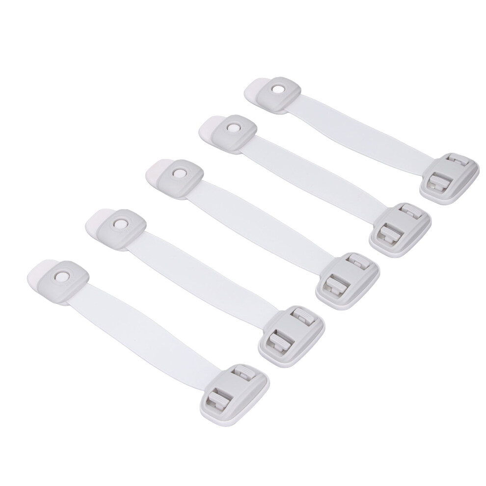 5pcs Child Safety Strap Locks for Cabinets & Drawers, Strong Adhesion