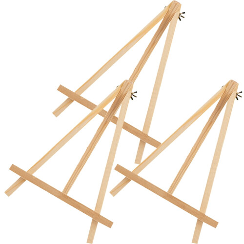 3 stk. beige tre sammenleggbart staffeli-stativ for barn, kunststudio, hjemmebruk 2
