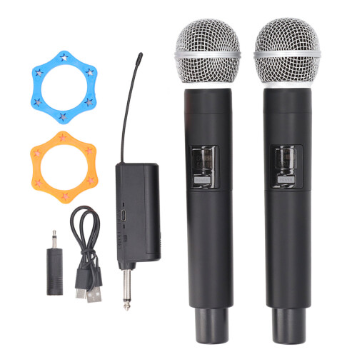 Wireless Microphone System Cordless, 40MHz, 50m Range, Rechargeable