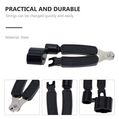 Guitar String Winder Tool with Comfortable Handle for Easy and Fast String Changing Silver 2