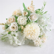 Bouquet de fleurs artificielles en soie, décoration de mariage réaliste et éclatante, centres de table en tissu et plastique à faire soi-même