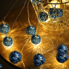 Guirlande lumineuse décorative LED en rotin tressé, 3 m (9,84 pi), 20 lumières, style Noël, chambre de fille, mariage, USB Y
