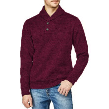 Mens Crewneck Men's Hoodless Sweatshirt Winter Turtleneck Pullover Button Down Knitted Wool Long Sleeve Top