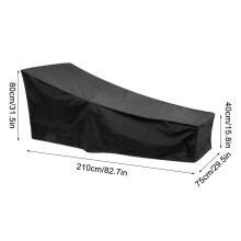 Housse imperméable ultra-résistante pour chaise longue de terrasse, 210 cm (L) x 75 cm (l) x 80 cm (H), protection toutes saisons pour