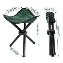 Outdoor Camping Folding Tripod Chair, Green