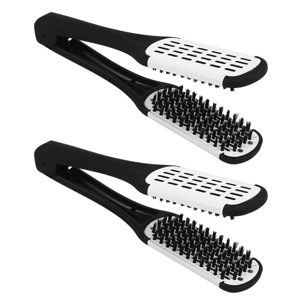 2X Professional Straightening Brush Hairdressing Tool Double-Sided Hair