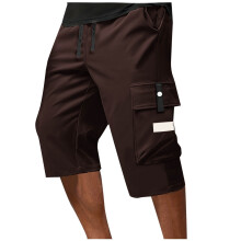 Streetwear Men's Cargo Pants Men's Lightweight Cargo Shorts Below Knee Workwear Utility Pants with Secure Pockets for Outdoor