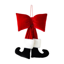 Nœuds de Noël avec chaussettes de Père Noël, parfaits pour décorer le sapin de Noël et offrir en cadeau (B)