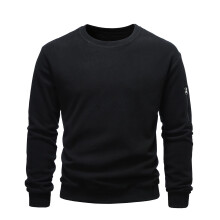 Slim Fit Men's Crewneck Sweatshirt Men Casual Solid Color Fashion Long Sleeved Sports Hoodie