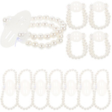 ibasenice 12Pcs Flower Stem Twining Corsage Bracelet Wrist Corsage White Elastic Wristband Accessories for Women