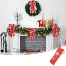Christmas Ribbon Wired,Yards - Snowflake/Santa/Glitter Stripe/Buffalo Plaid Christmas Ribbon for Wreaths,Bows,Tree,DIY Crafts