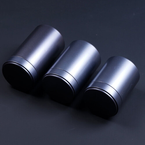 ULTNICE Kitchen Storage Tinplate Container Black 3Pcs 9x9x16cm