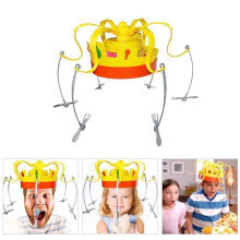 Chapeau de fête rotatif pour enfants - Jouet amusant pour les fêtes d'anniversaire avec 6 fourchettes en plastique - Couronne électrique tournante