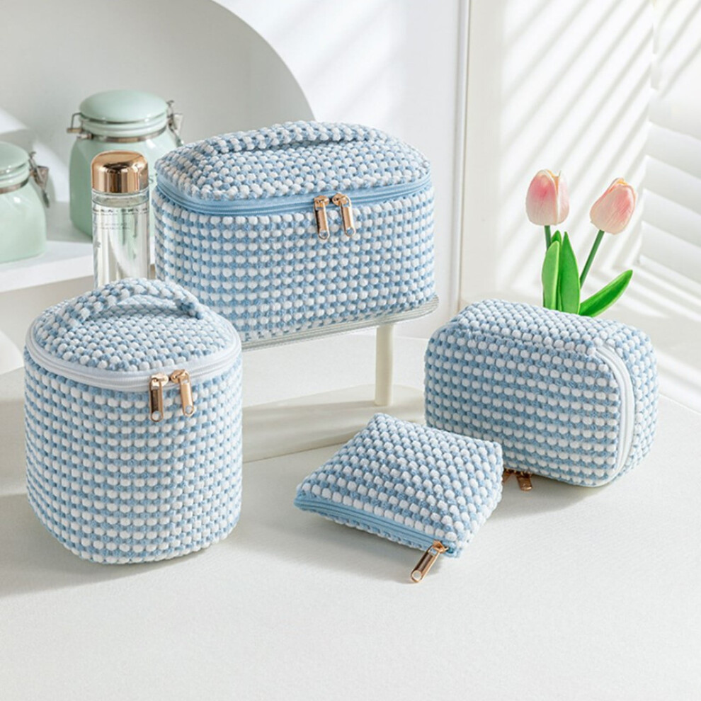 4 Pieces Corduroy Makeup Bag Set, Cute Cosmetic Pouch for Women, Travel Toiletry Bag, Small Makeup Purse Pouch