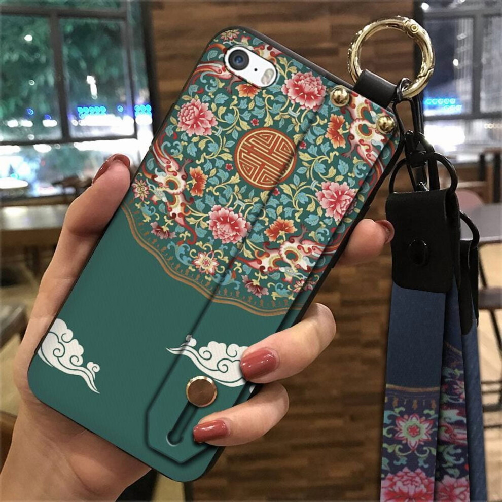Phone Case Compatible With Iphone 5/5S/Se Â Dirt-Resistant, Waterproof, Shockproof Silicone Case With Wrist Strap & Kickstand 9065194481227