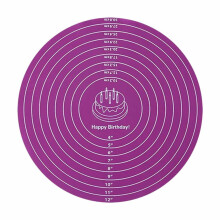 1 tapis de cuisson rond en silicone, dimensions pour plateau tournant 30x30cm, antiadhésif, pour pétrissage et pâtisserie – Compatible avec les