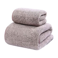Toallas de baño de terciopelo coral de 2 piezas: secado rápido, súper absorbentes, gruesas y suaves, con diseño para colgar en las orejas, para