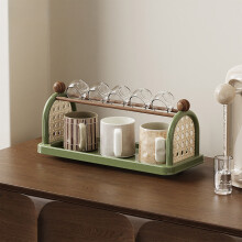 Estante para tazas de escritorio, organizador de cocina y oficina con múltiples compartimentos, estante para tazas que ahorra espacio.