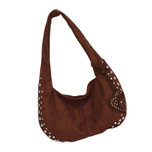 Mehrzweck-Slouchy-Bag, Nietenhandtasche, Achseltasche für Damen, Retro-Schultertasche, Achseltasche für Business und Reisen