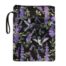 Little Bird Lavender Bible Cover – Waterproof Polyester, Zippered Book Case with Pocket, Compatible with Standard Bibles