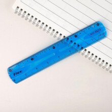 7.87" Flexible Translucent Ruler, Unbreakable Clear Scale, Multi-Shape Measurement Tool for Students & Designers – Bright Color, Easy Carry,