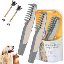 2025 E-Comb for Dogs & Cats – 2-in-1 Electric Grooming Tool with Razor Trimmer & Dematting Rake, Compatible with All Breeds