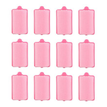 12Pcs dark pink Hair Styling Soft Foam Sponge Rollers Curlers Hairdressing Tool