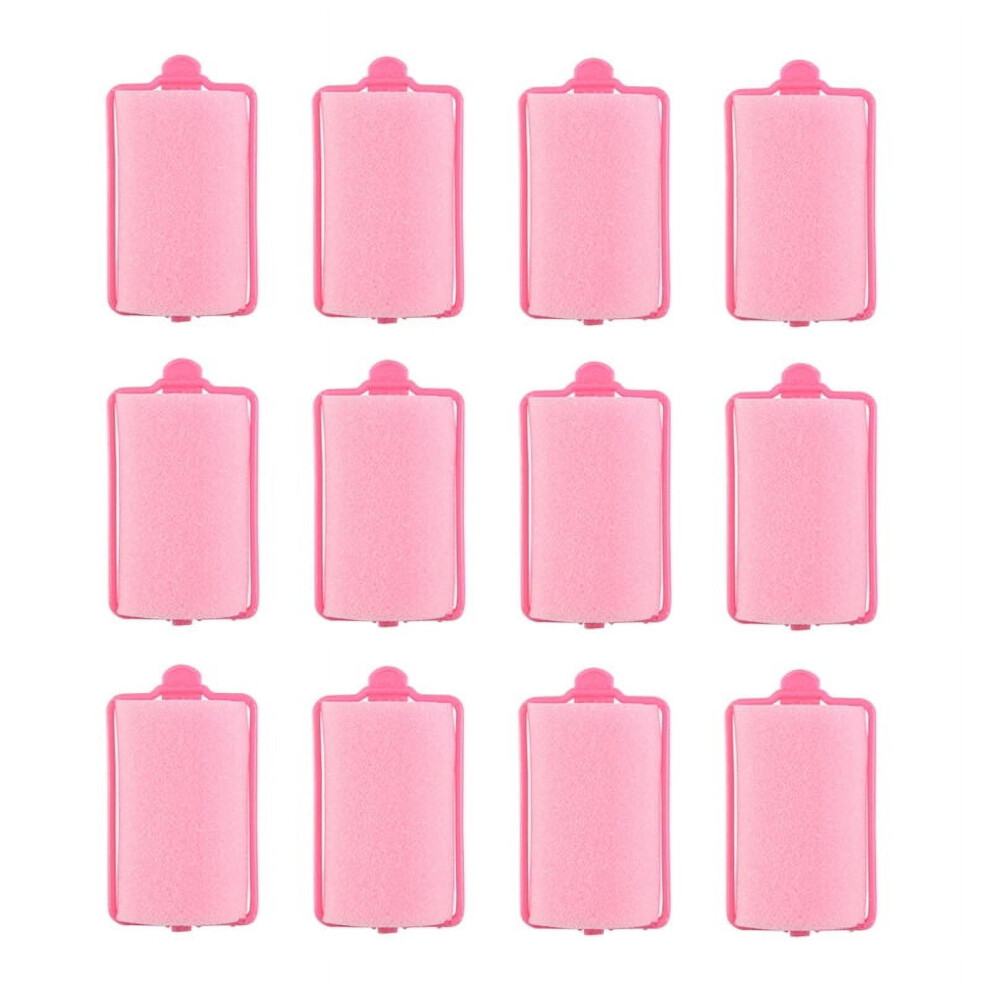 Dark/Pink 12Pcs Hair Styling Soft Foam Sponge Rollers Curlers Hairdressing Tool
