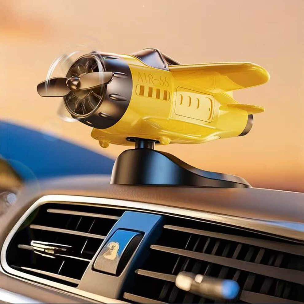 Car Dashboard Drifting Rotating Airplane Ornament, Drifting Solar Rotating Airplane Ornaments For Car Interior Dashboard Accessories Gifts(Yellow) Yellow 9180435449870