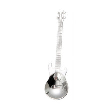 Under $5 Guitar Shape Stainless Steel Spoon, Coffee Tea Drinking Flatware Utensil, Unique Music Theme Cutlery