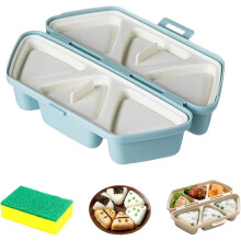 6-in-1 Onigiri Mold with Non-stick Bottom, Foldable, Makes 6 Seaweed Rice Balls Fast – Compatible with Musubi Press & Nori Cutter