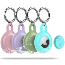 4-Pack AirTag Holder Case, Anti-Scratch Waterproof Silicone Keychain Cover Compatible with Apple AirTag