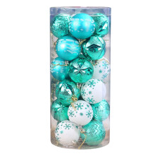 24Pcs 2.3" Shatterproof Blue Christmas Ball Ornaments, Painted Plastic Tree Decor – Compatible with Xmas Trees