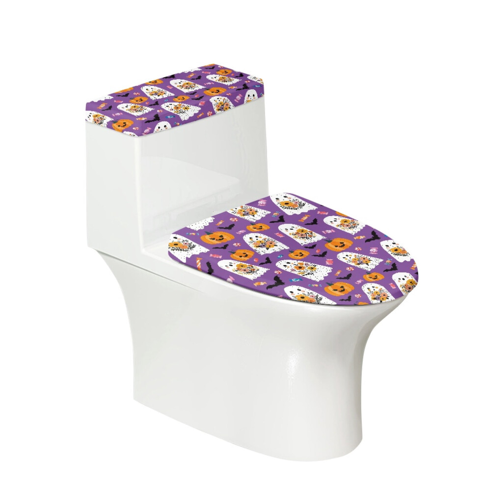 Ghost Pumpkin Pattern Toilet Lid Cover Machine Washable 9399596803869