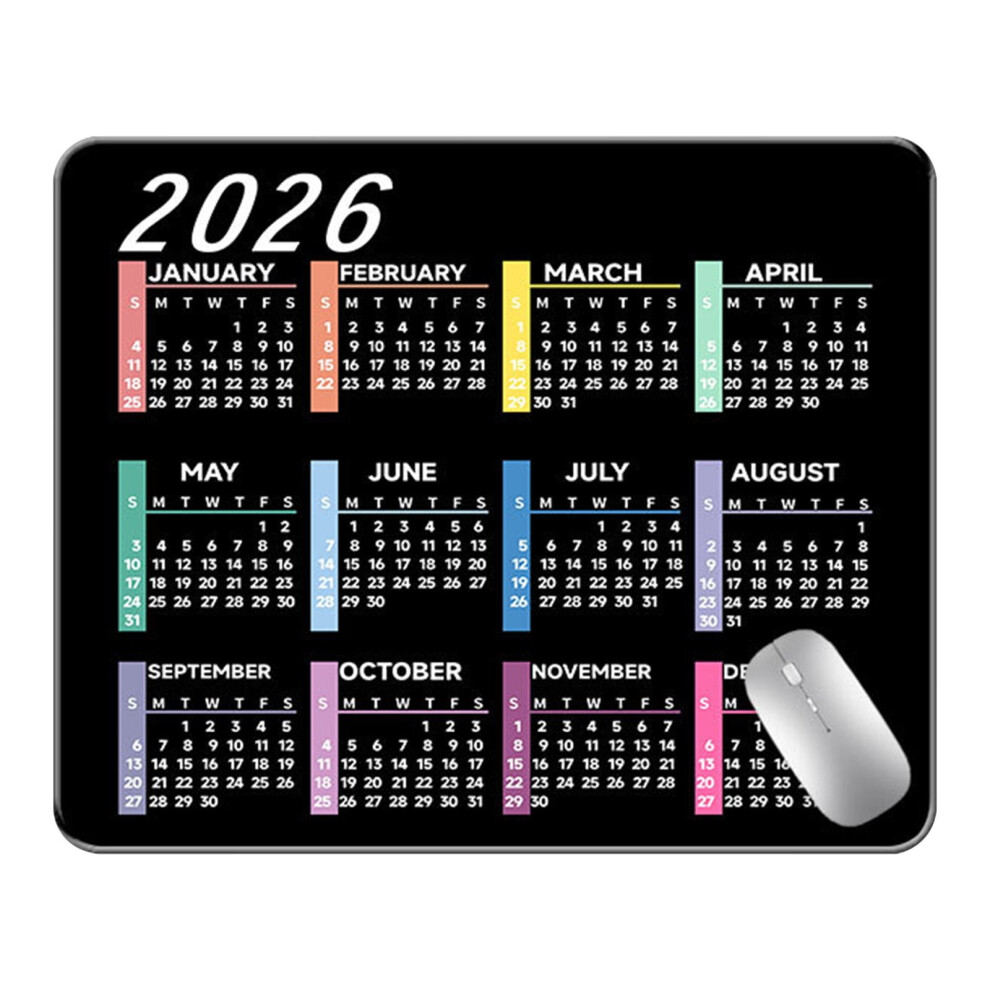 Durable 2026 Calendar Mouse Pad, Waterproof & Non-Slip, 26X21cm, For Home Office Â Compatible With Standard Mice 9101399520009